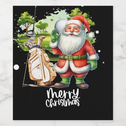 Golf Kerstmis met Sinterklaas en golftas Wijn Etiket (Enkel label)