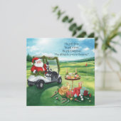 Golf Kerstmis met Sinterklaas Feest op de baan Feestdagenkaart (Staand voorkant)