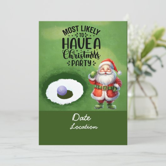 Golf Kerstmis met Sinterklaas feest opslaan datum Kaart (Staand voorkant)