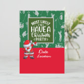 Golf Kerstmis met Sinterklaas feest opslaan datum Kaart (Staand voorkant)