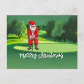 Golf Kerstmis met Sinterklaas op golfbaan Feestdagenkaart (Voorkant)