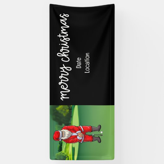 Golf Kerstmis met Sinterklaas op golfbaan Spandoek (Verticaal)