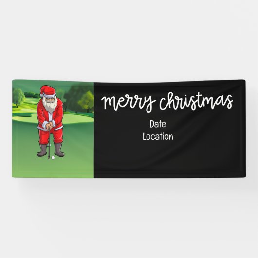 Golf Kerstmis met Sinterklaas op golfbaan Spandoek (Horizontaal)