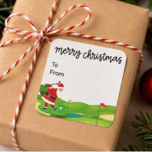 Golf Kerstmis met Sinterklaas voor golfer grappig Vierkante Sticker