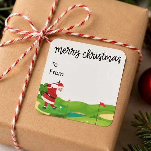 Golf Kerstmis met Sinterklaas voor golfer grappig Vierkante Sticker