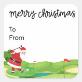 Golf Kerstmis met Sinterklaas voor golfer grappig Vierkante Sticker (Voorkant)