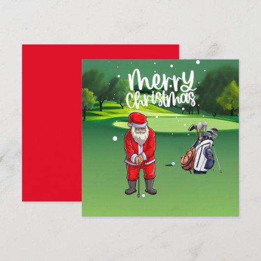 Golf Kerstmis met Sinterklaas zetten op groen (Voorkant / Achterkant)