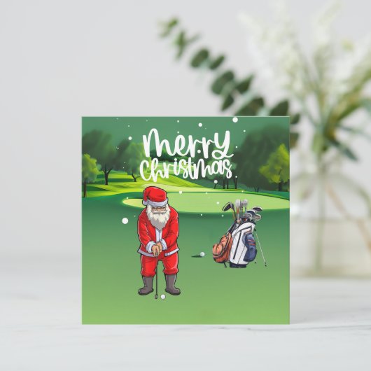 Golf Kerstmis met Sinterklaas zetten op groen (Staand voorkant)