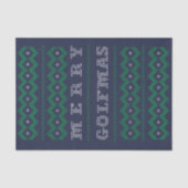 Golf Kerstmis Prettig Golfmas Blauwe Tissuepapier (Voorkant)