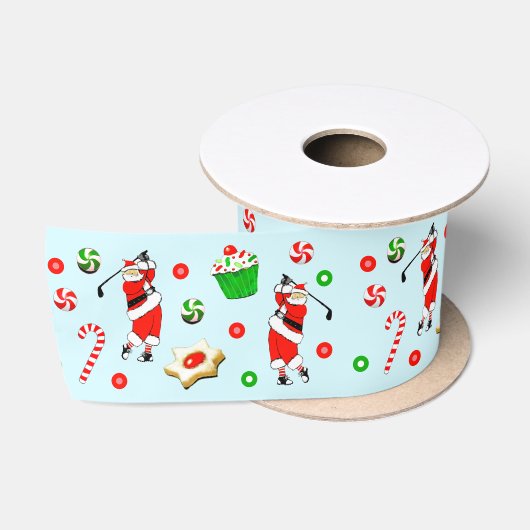 Golf Kerstmis Satijnen Lint (Spoel)
