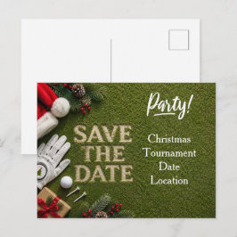 Golf Kerstmis save the date uitnodiging 
