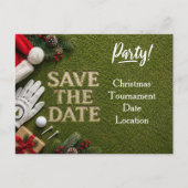Golf Kerstmis save the date uitnodiging (Voorkant)