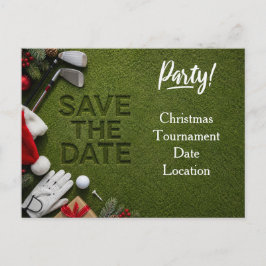 Golf Kerstmis save the date uitnodiging 