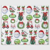 Golf Kerstmis thema geschenken voor golfer Cadeaupapier (Vlak)