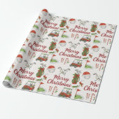 Golf Kerstmis thema geschenken voor golfer Cadeaupapier (Uitgerold)