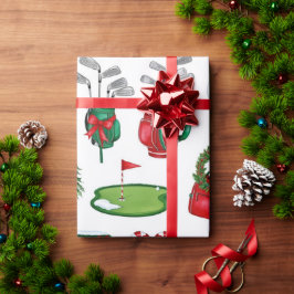 Golf Kerstmis thema geschenken voor golfer Cadeaupapier