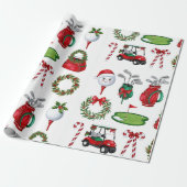 Golf Kerstmis thema geschenken voor golfer Cadeaupapier (Uitgerold)