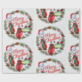 Golf Kerstmis thema geschenken voor golfer Cadeaupapier (Vlak)