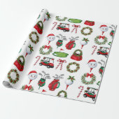 Golf Kerstmis thema geschenken voor golfer Cadeaupapier (Uitgerold)