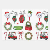 Golf Kerstmis thema geschenken voor golfer Inpakpapier Vel (Voorkant 3)