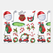 Golf Kerstmis thema geschenken voor golfer Inpakpapier Vel (Voorkant 2)