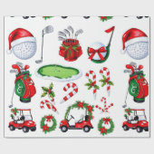 Golf Kerstmis thema geschenken voor golfer Wrappin Cadeaupapier (Vlak)