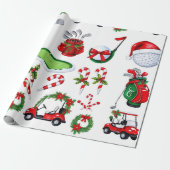 Golf Kerstmis thema geschenken voor golfer Wrappin Cadeaupapier (Uitgerold)