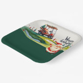Golf Kerstmis thema met Santa Claus golfen Papieren Bordje (Gebogen)