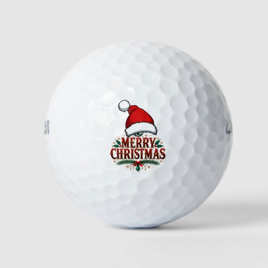 Golf Kerstmis thema met Santa Hat Golfballen (Voorkant)