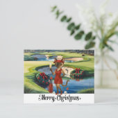 Golf Kerstmis thema met Siamese Cat Golfer Feestdagenkaart (Staand voorkant)