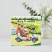 Golf Kerstmis thema met Sinterklaas Feestdagenkaart (Staand voorkant)