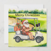 Golf Kerstmis thema met Sinterklaas Feestdagenkaart (Voorkant)