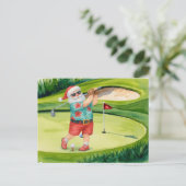 Golf Kerstmis thema met Sinterklaas Feestdagenkaart (Staand voorkant)