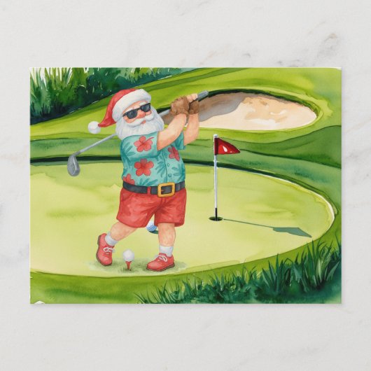 Golf Kerstmis thema met Sinterklaas Feestdagenkaart (Voorkant)