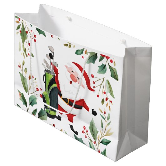 Golf Kerstmis thema met Sinterklaas Groot Cadeauzakje (Voorkant Gekanteld)