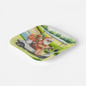 Golf Kerstmis thema met Sinterklaas Papieren Bordje (Gebogen)