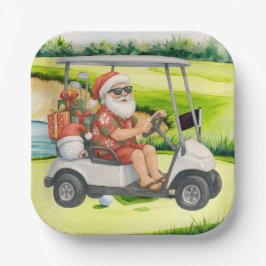 Golf Kerstmis thema met Sinterklaas Papieren Bordje