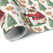 Golf Kerstmis thema voor Cat Lover Golfer Cadeaupapier (Rol Hoek)