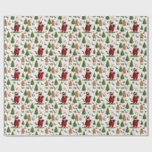 Golf Kerstmis thema voor Cat Lover Golfer Cadeaupapier (Vlak)