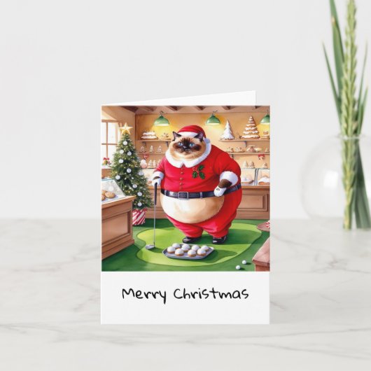 Golf Kerstmis thema voor Cat Lover Golfer Feestdagen Kaart (Voorkant)