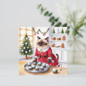 Golf Kerstmis thema voor Cat Lover Golfer Feestdagenkaart (Staand voorkant)