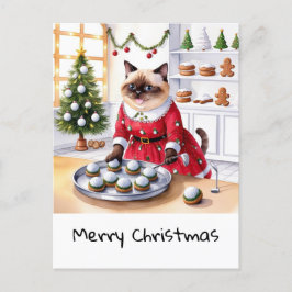 Golf Kerstmis thema voor Cat Lover Golfer Feestdagenkaart