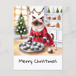 Golf Kerstmis thema voor Cat Lover Golfer Feestdagenkaart