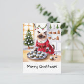 Golf Kerstmis thema voor Cat Lover Golfer Feestdagenkaart (Staand voorkant)