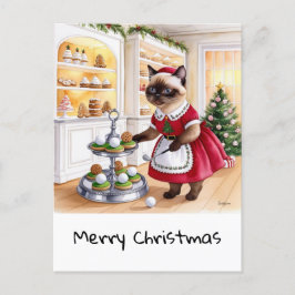 Golf Kerstmis thema voor Cat Lover Golfer Feestdagenkaart