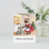 Golf Kerstmis thema voor Cat Lover Golfer Feestdagenkaart (Staand voorkant)