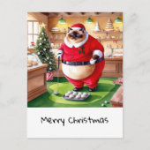 Golf Kerstmis thema voor Cat Lover Golfer Feestdagenkaart (Voorkant)