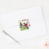 Golf Kerstmis thema voor Cat Lover Golfer Vierkante Sticker (Envelop)