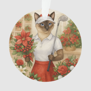 Golf Kerstmis thema voor Cat Woman Golfer Ornament