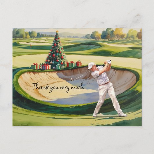 Golf Kerstmis thema voor golfer Briefkaart (Voorkant)